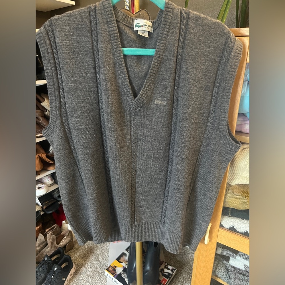 Lacoste - The Lacoste Club - Vintage Charcoal V-Neck Sweater Vest
